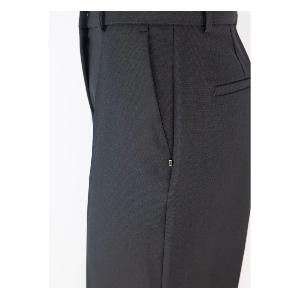 SPORTMAX Zwarte Wol Lage Taille Broek Black Dames