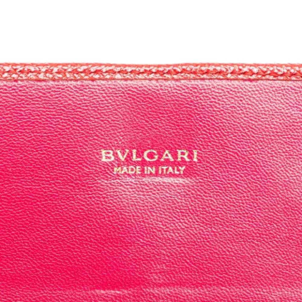 Bvlgari Vintage Pre-owned Leather wallets Red Dames