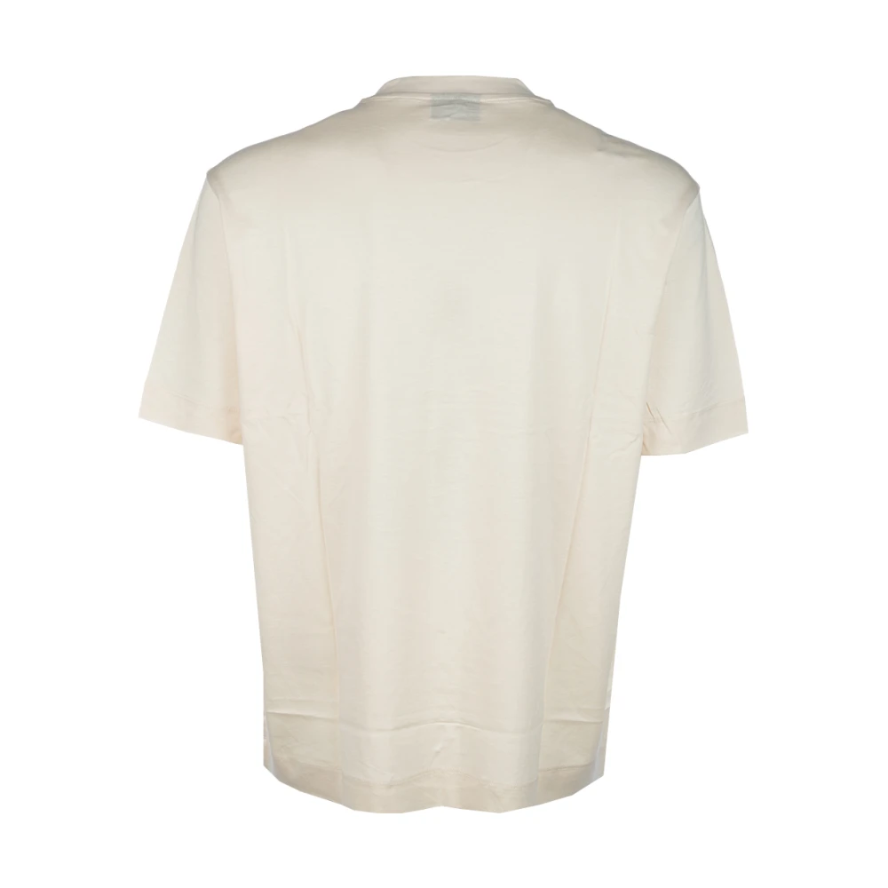 Emporio Armani Casual Katoenen T-Shirt voor Mannen Beige Heren