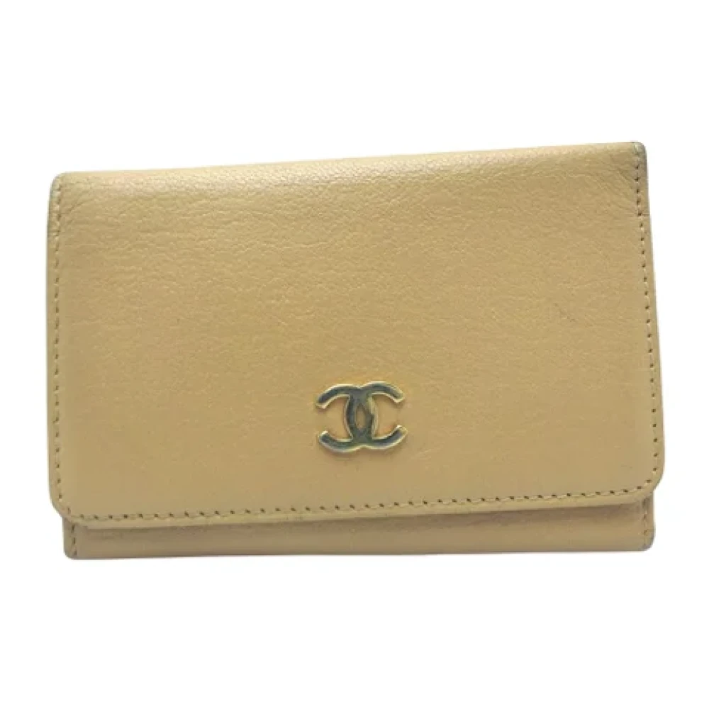 Chanel Vintage Pre-owned Leather wallets Beige Unisex