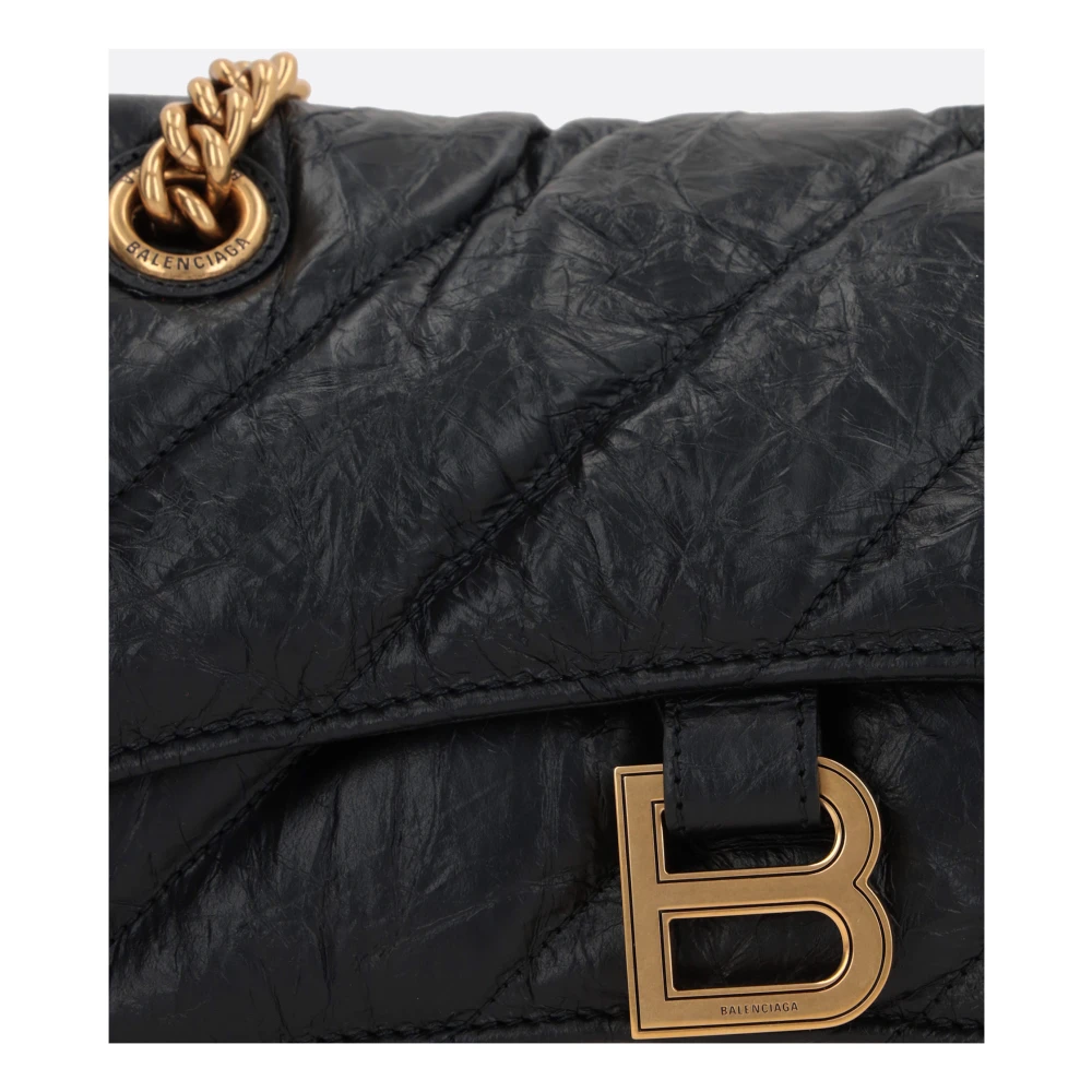 Balenciaga Crush Small Chain Quilted Tas Black Dames