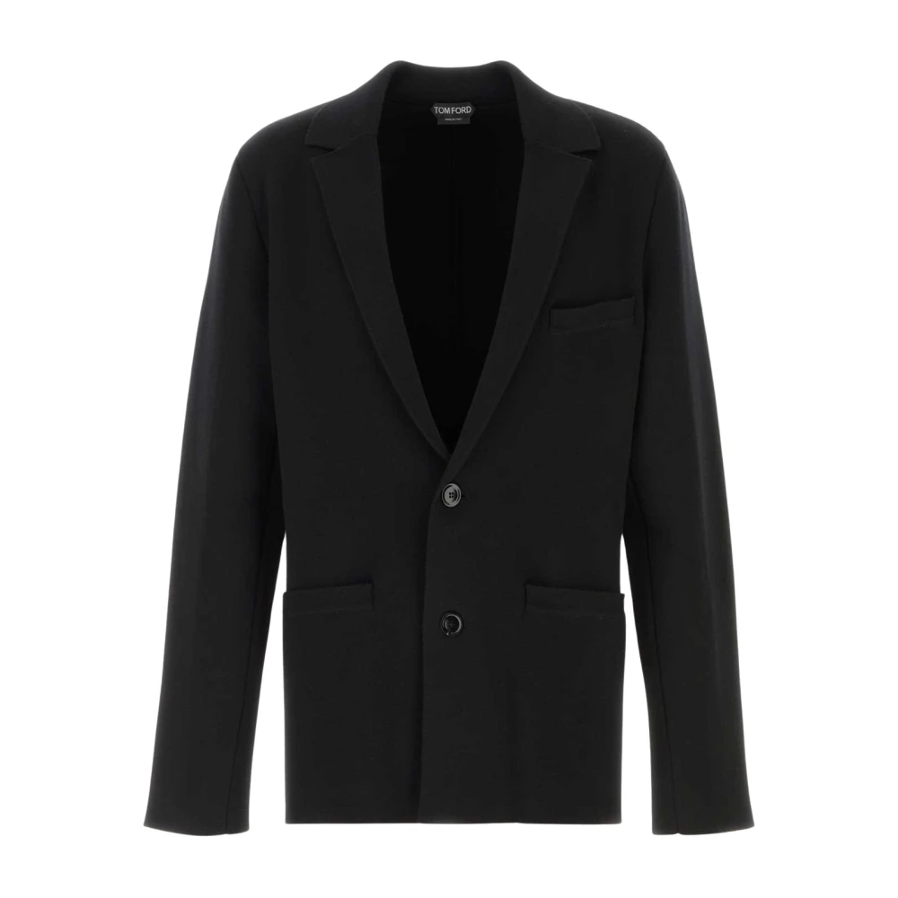 Tom Ford Black Stretch Wool Blend Blazer - Male - Blazers - Xl - Jackets