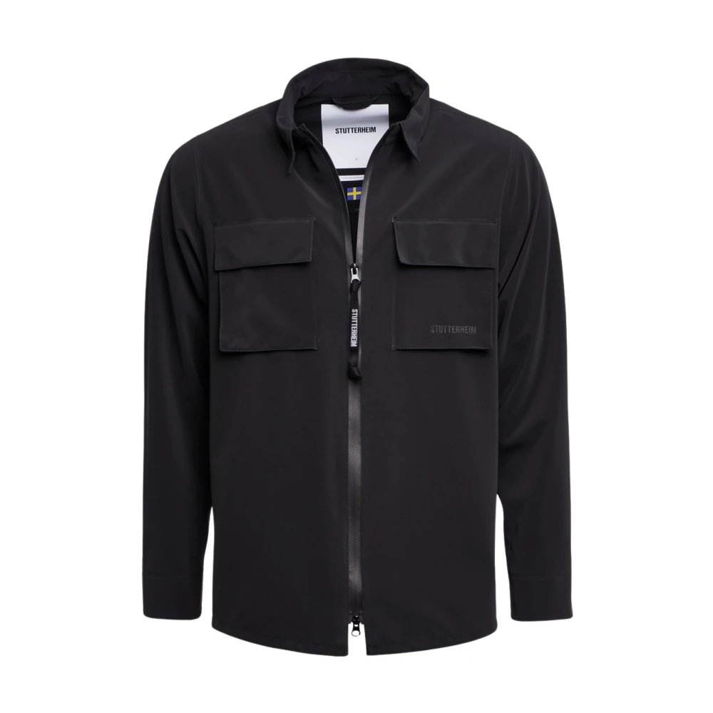 Stutterheim Matt Vattentät Overshirt Black, Herr