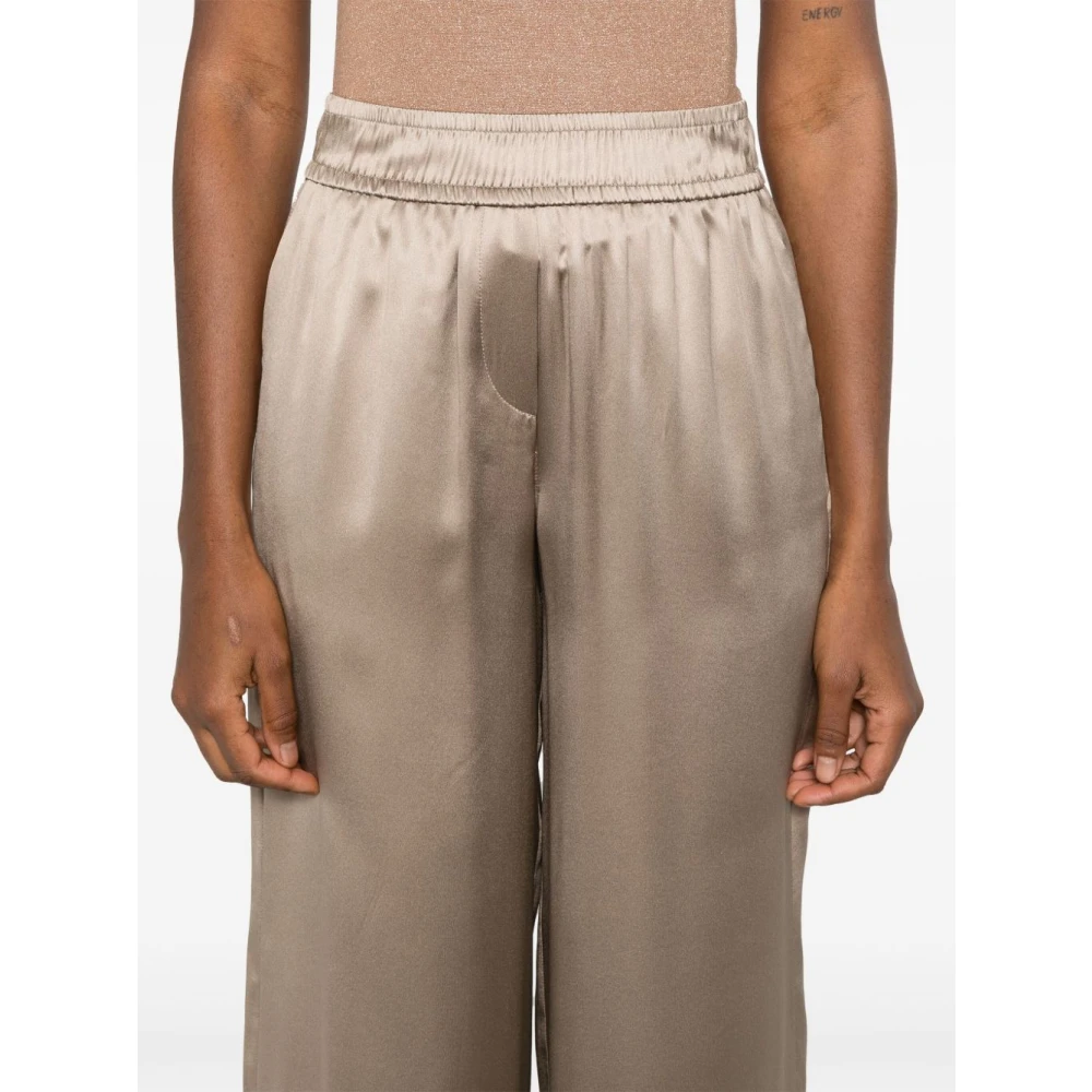 BRUNELLO CUCINELLI Broek met elastische taille en zakken Green Dames