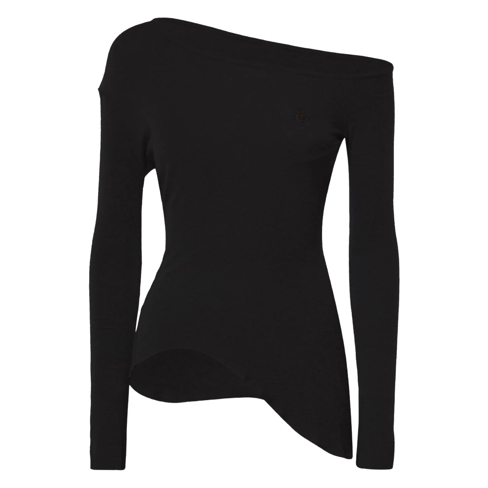 Vivienne Westwood Orgy Asymmetric Off-Shoulder T-Shirt - Woman T-Shirts Black L - Immagine 5