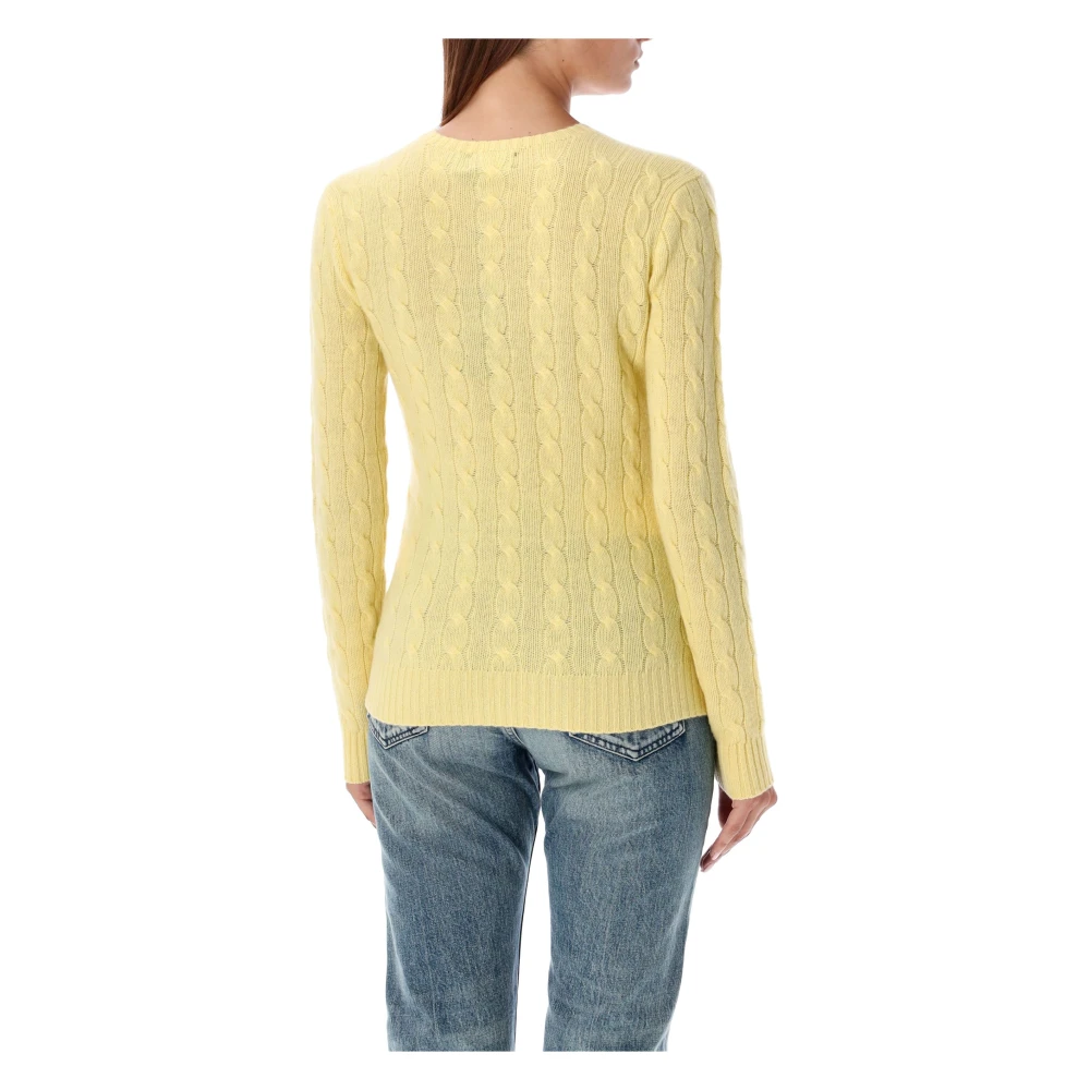 Ralph Lauren Julianna Kabel Gebreide Trui Yellow Dames