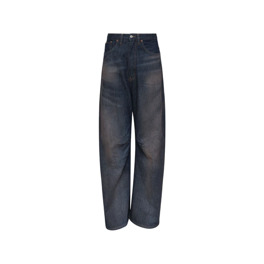 Mm6 Maison Margiela Women's Blue Loose Fit Jeans, W29, Wide-Leg Jeans