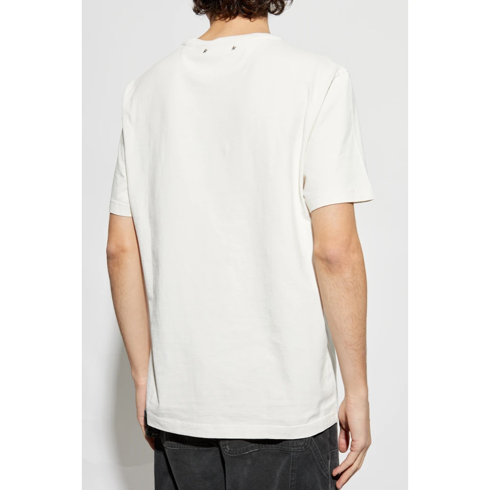 Golden Goose T-shirt met logo Beige Heren