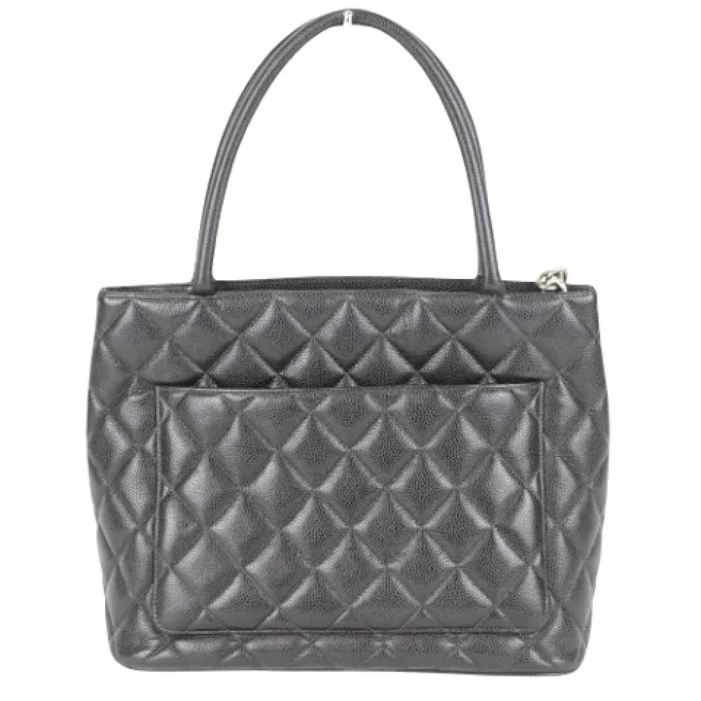 Chanel Vintage Pre-owned Leather totes Gray Dames