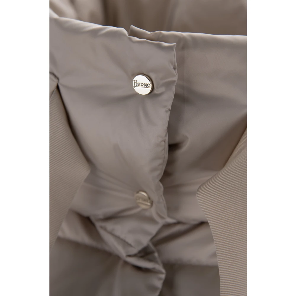 Herno Dames Automatische Knoop Gewatteerde Jas Gray Dames