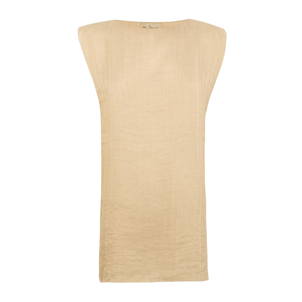Cortana Beige Sleeveless Tops, Female, Xs, Ellis Top