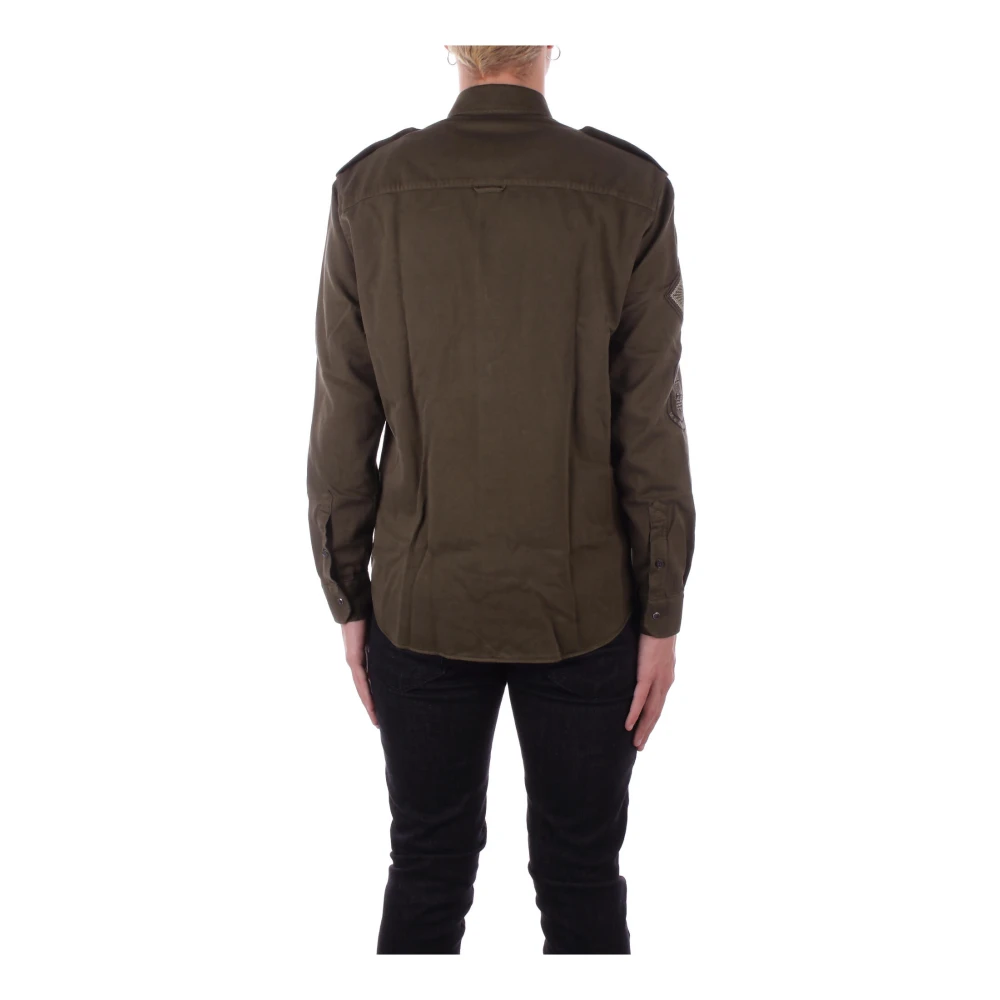 Dondup Groen Logo Shirt met Clip Zakken Green Heren