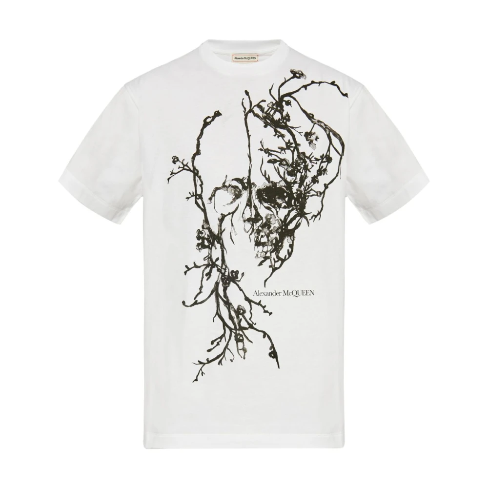 Alexander mcqueen Grafische Print Wit T-shirt White Dames