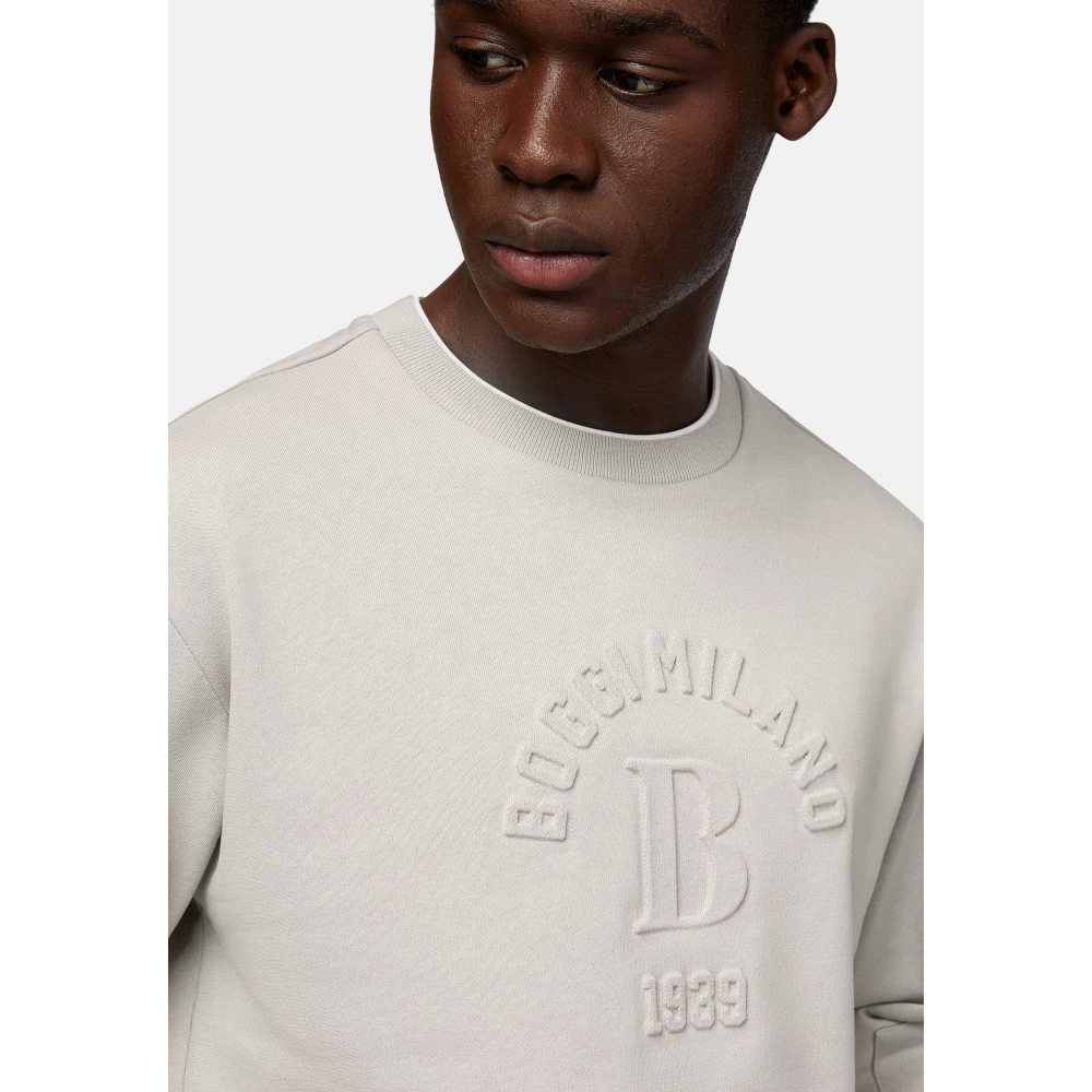 Boggi Milano Crew Neck Sweatshirt Beige Heren
