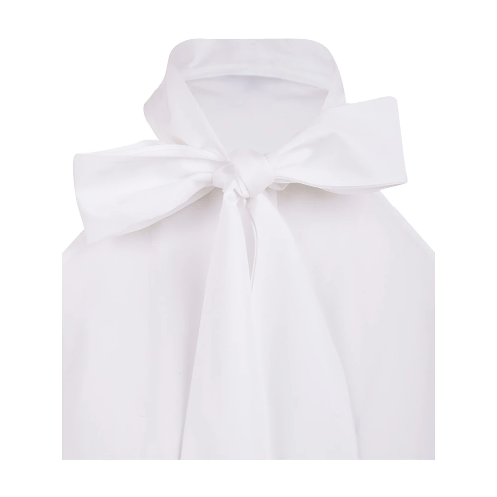 Aspesi Witte Poplin Overhemd met Mandarin Kraag White Dames