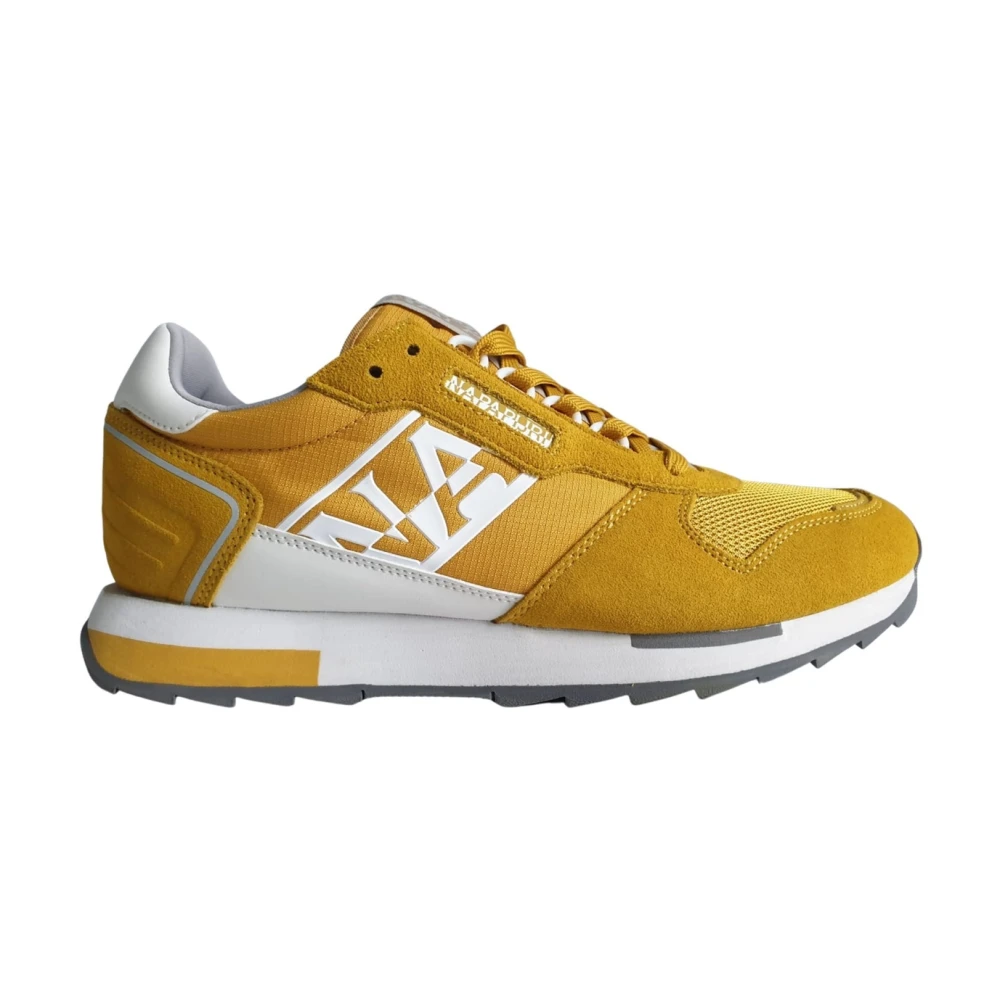Napapijri Men's Yellow Suede Leather Sneakers
