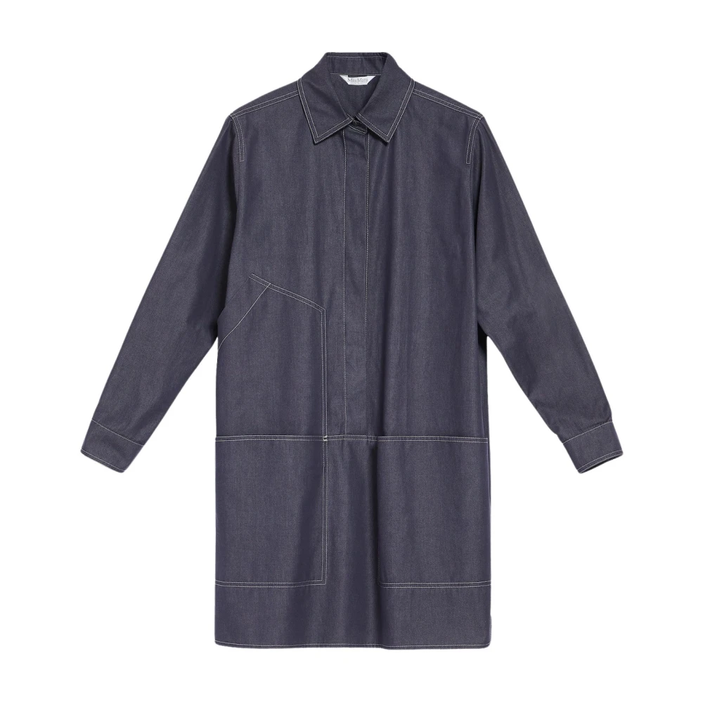 Max Mara Pijl Detail Katoenen Overhemdjurk Black Dames