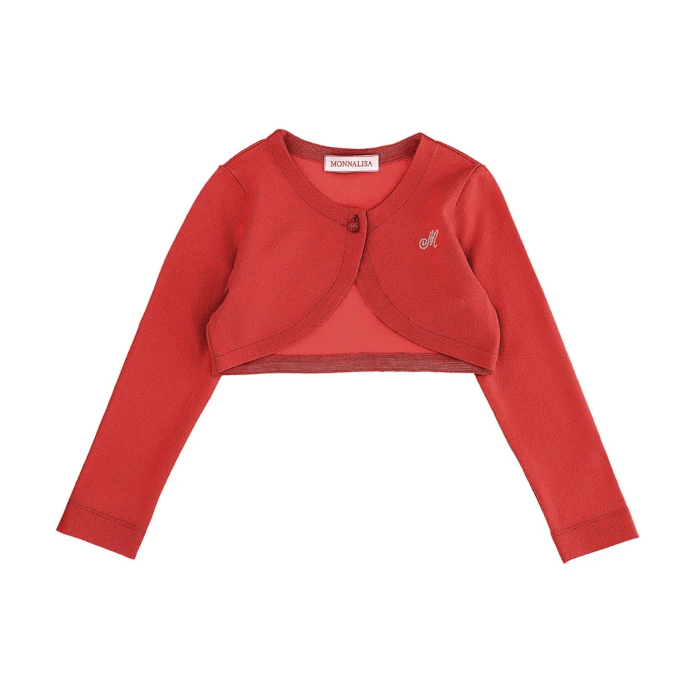 Monnalisa Red Maglia Cardigan - Female - Kids Cardigans - 8 Y - Kids