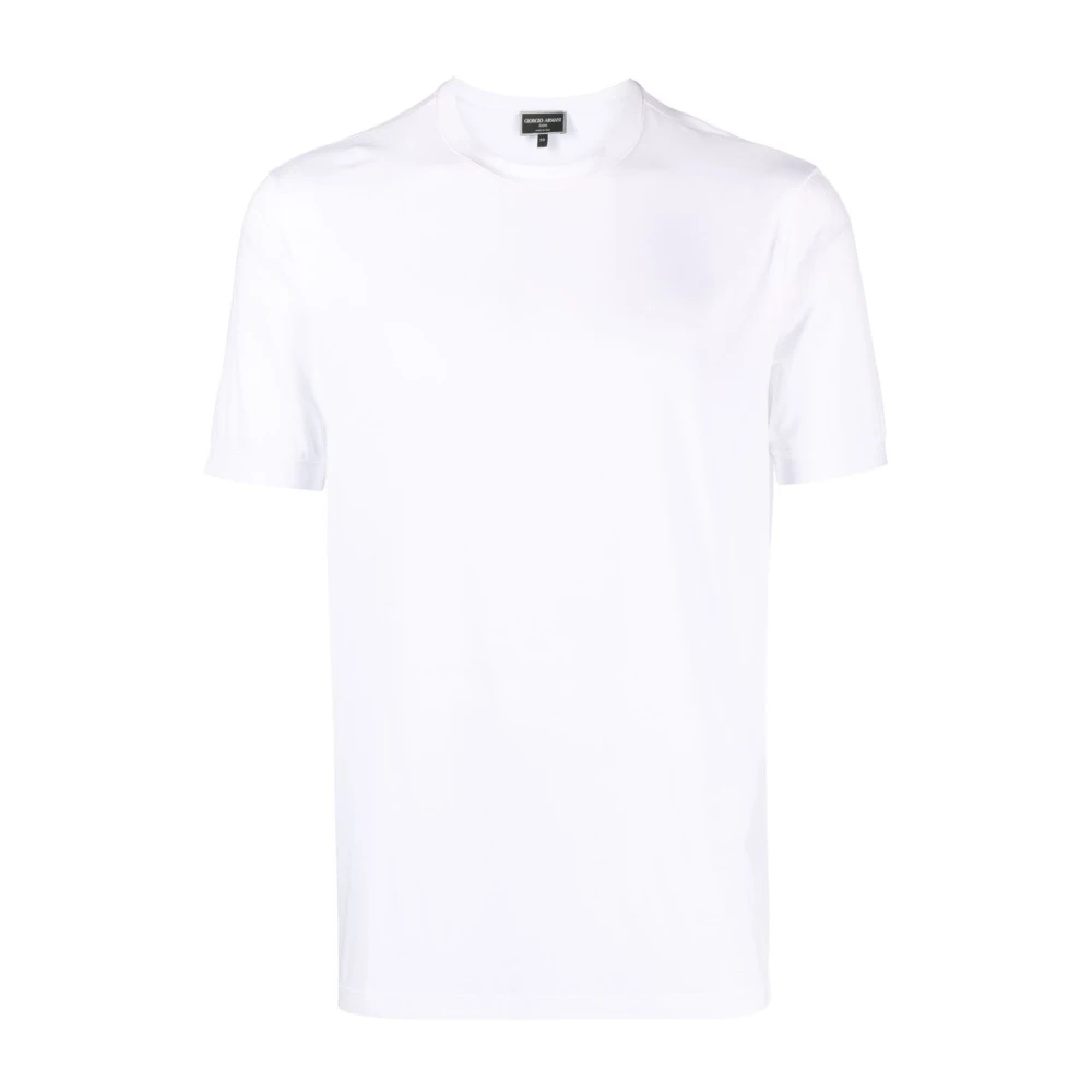 Giorgio Armani , T-Shirts, Male, White, 3XL, Jersey Crew-Neck T-Shirt