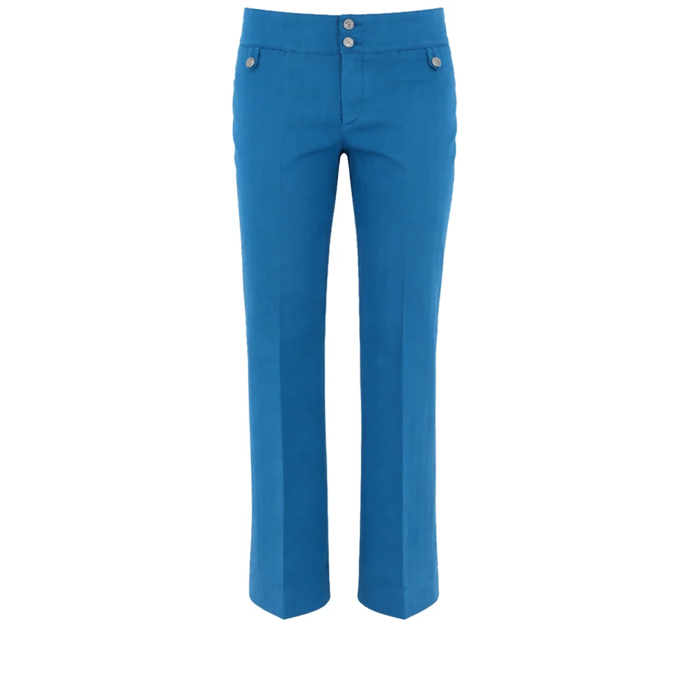 Etro Blue Straight Trousers, Female, Xs, Front-Pocket Straight Trousers