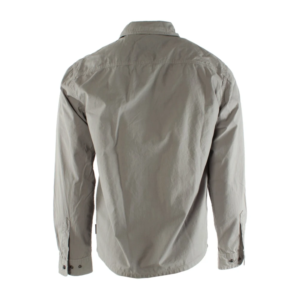 Woolrich Grijze Overshirt in Katoenen Gabardine Gray Heren