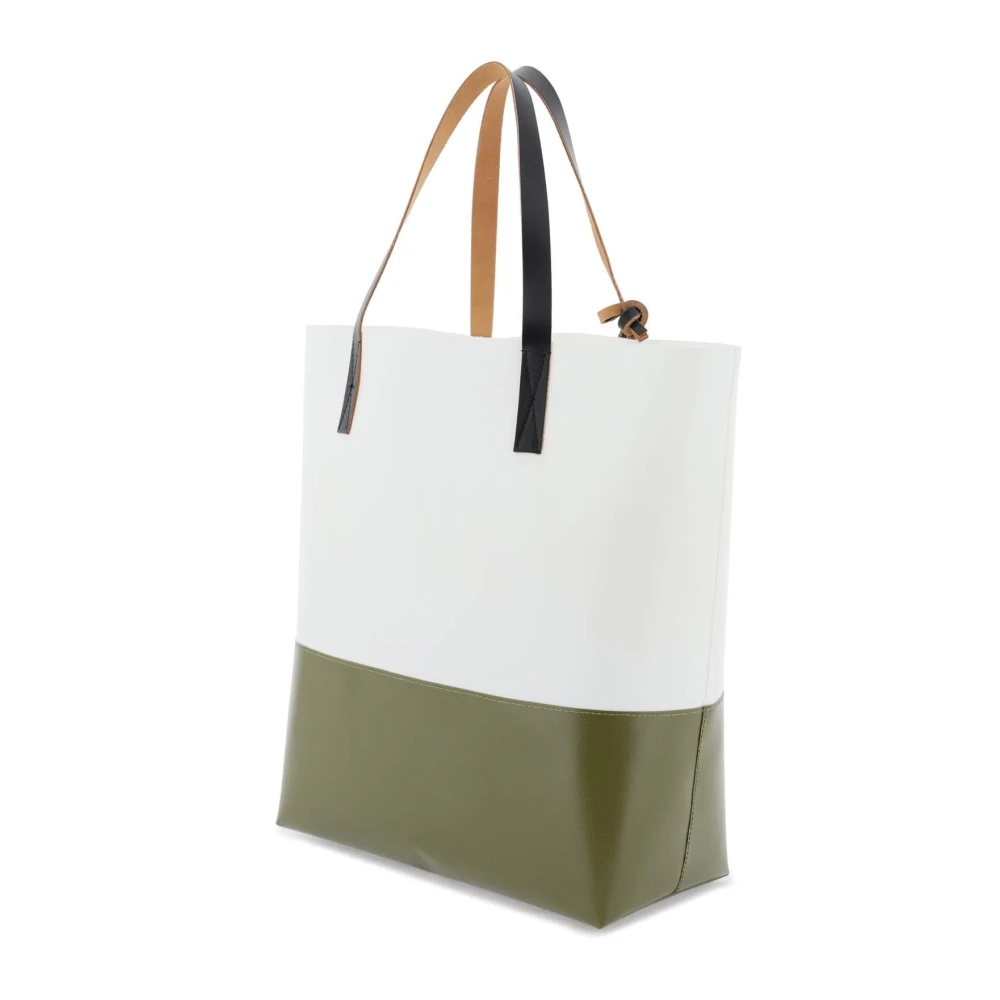 Marni Colorblock PVC Tote Bag met Logo Print Multicolor Heren
