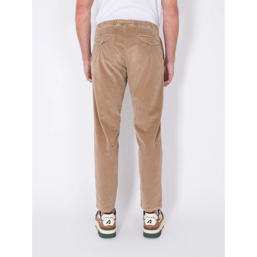 White Sand Moderne Corduroy Broek met Dubbele Plooi Brown Heren