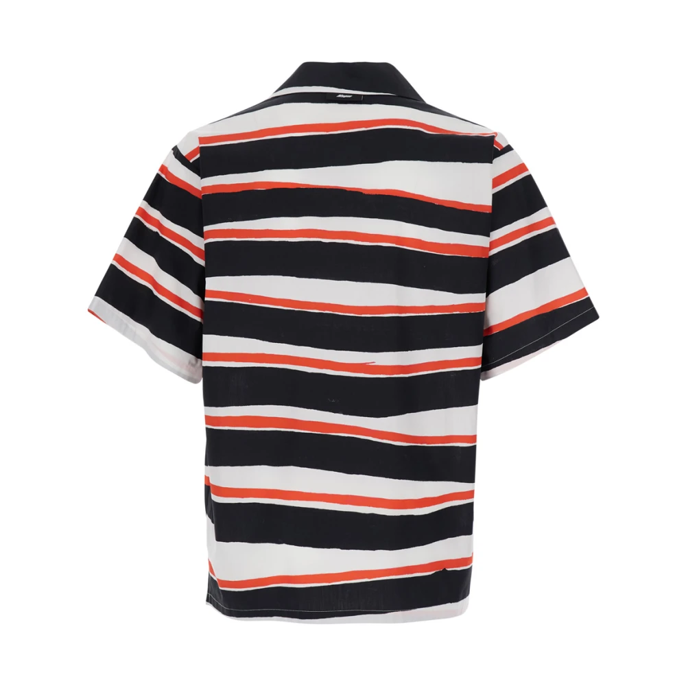 Msgm Rood Gestreept Katoenen Overhemd Multicolor Heren