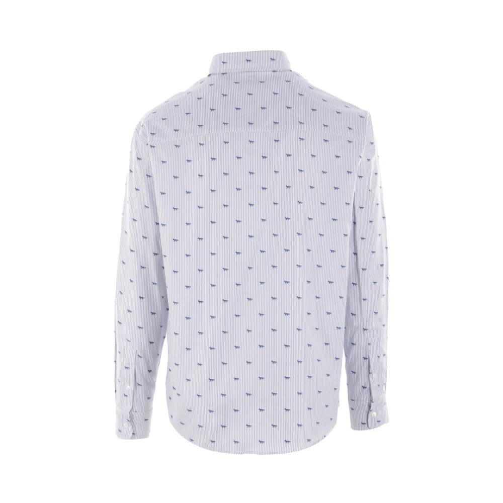 Maison Kitsuné Gestreept vossenshirt Gray Heren