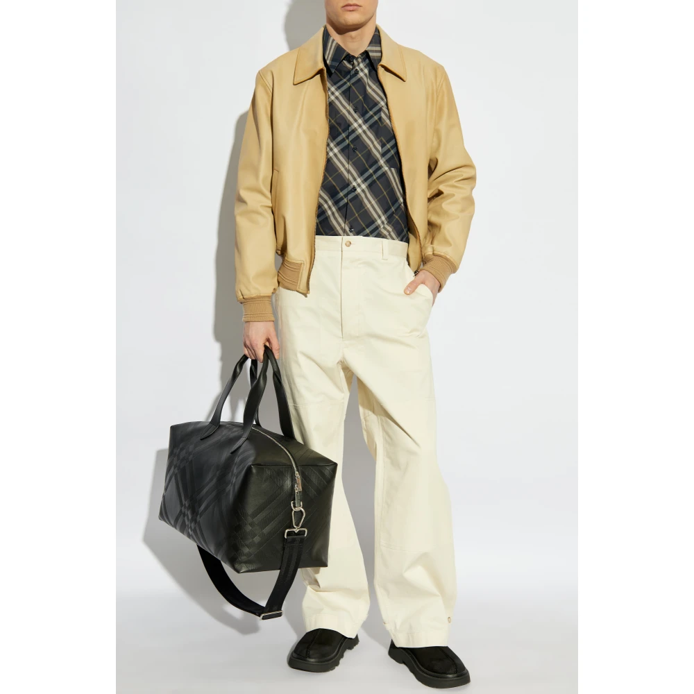 Burberry Geruite overhemd Blue Heren