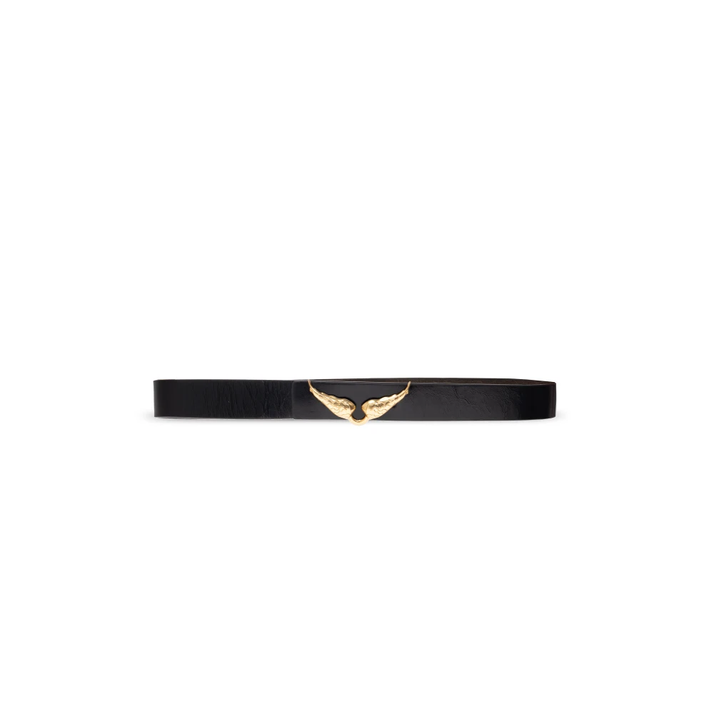 Zadig & Voltaire Women's Black Belts, M, Leather Belt Rock