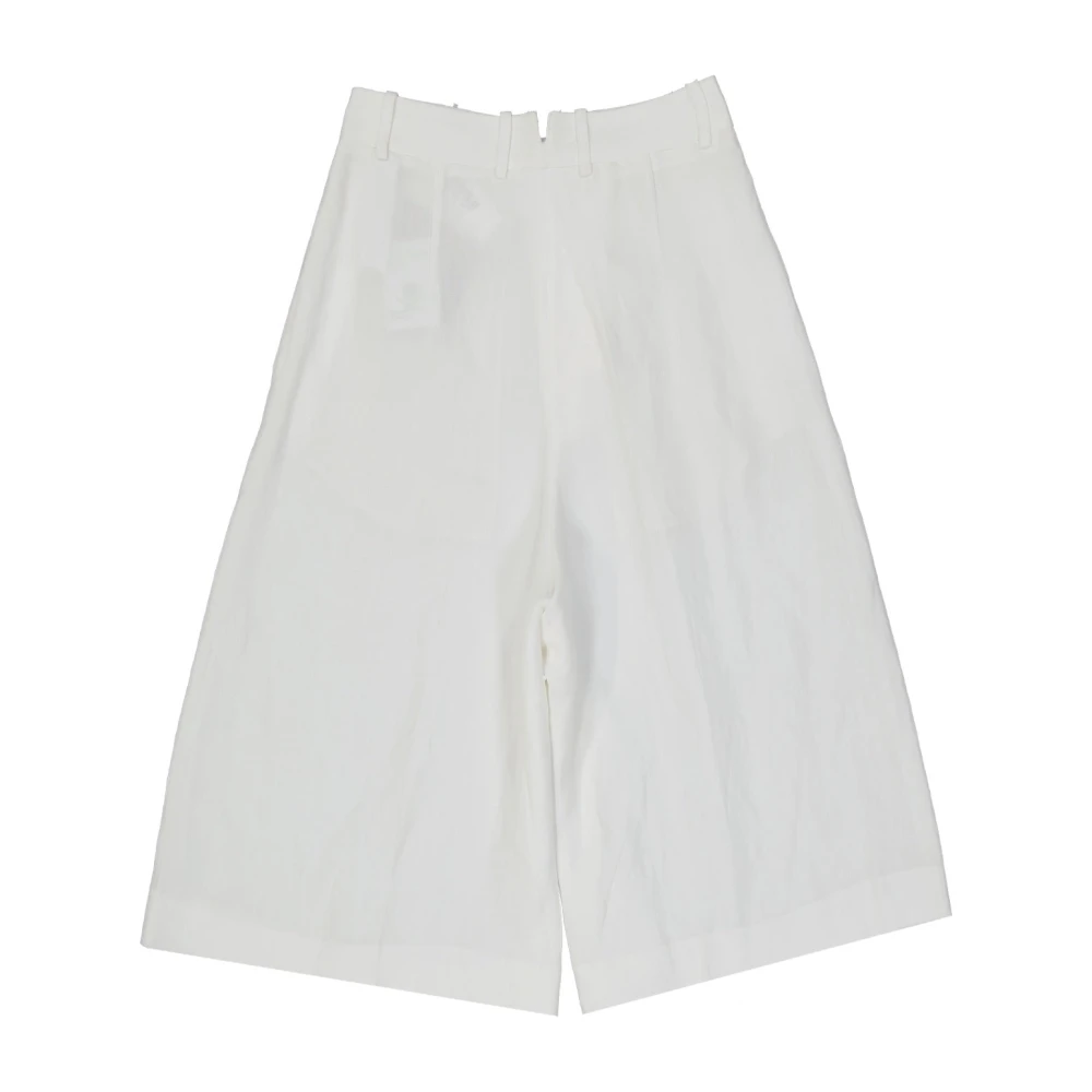 Fabiana Filippi Linnen Shorts met Zakken White Dames