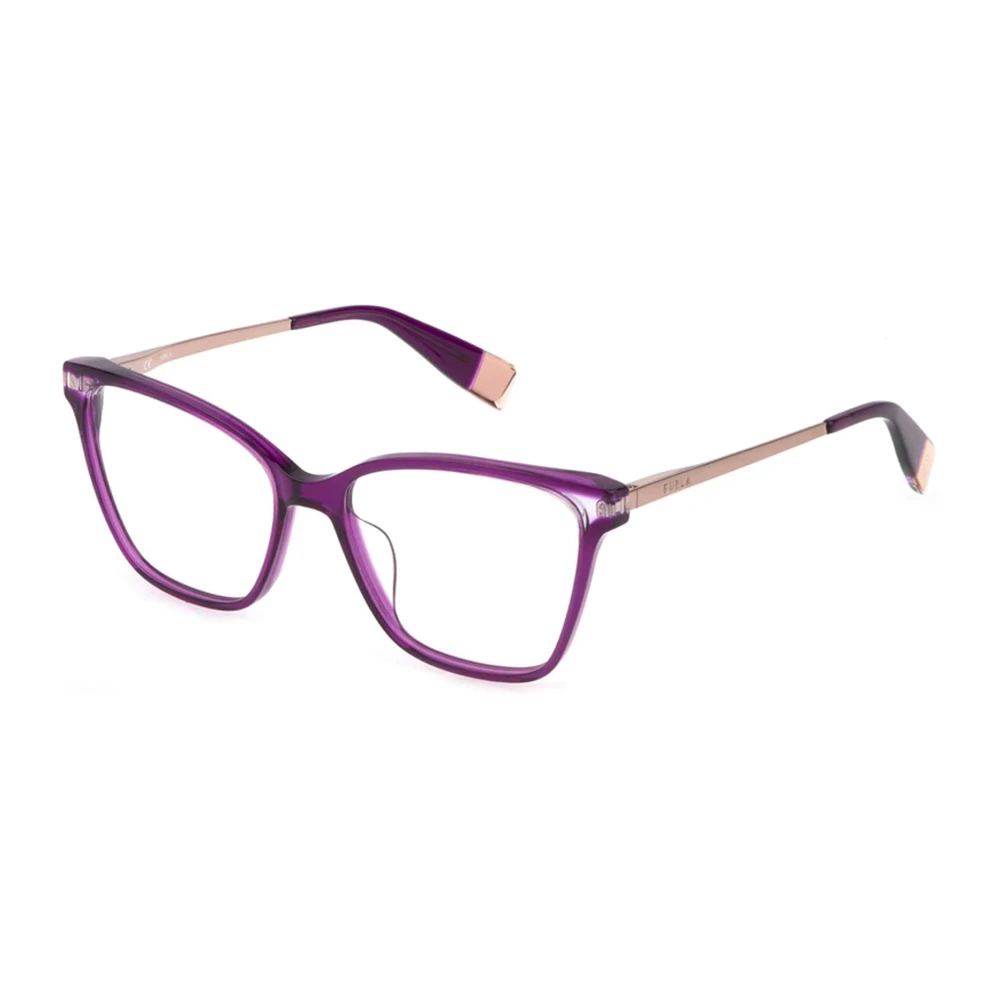 Furla Donkerroze Brillenmonturen Purple Unisex