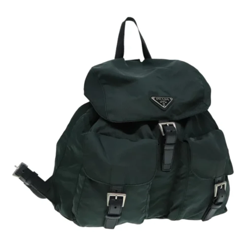 Prada Vintage Pre-owned Nylon backpacks Green Dames