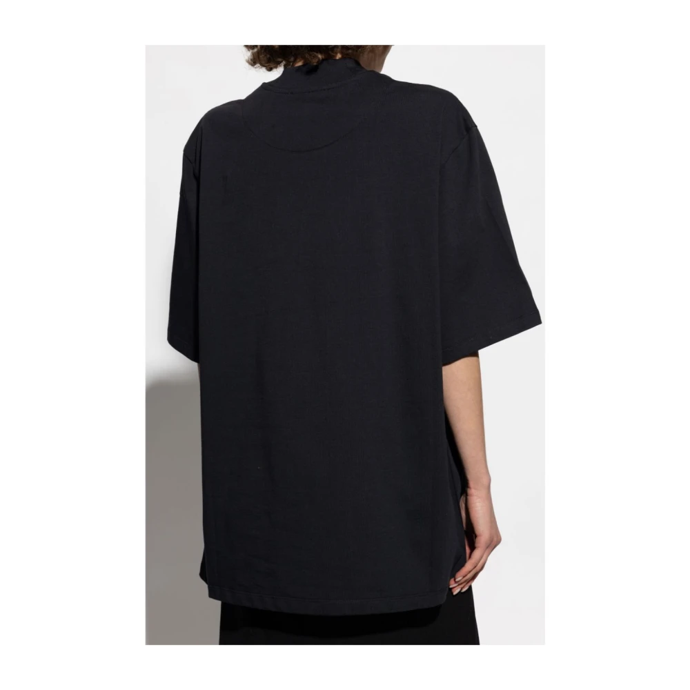 The Attico Zwarte Crew Neck T-shirts en Polos Black Dames
