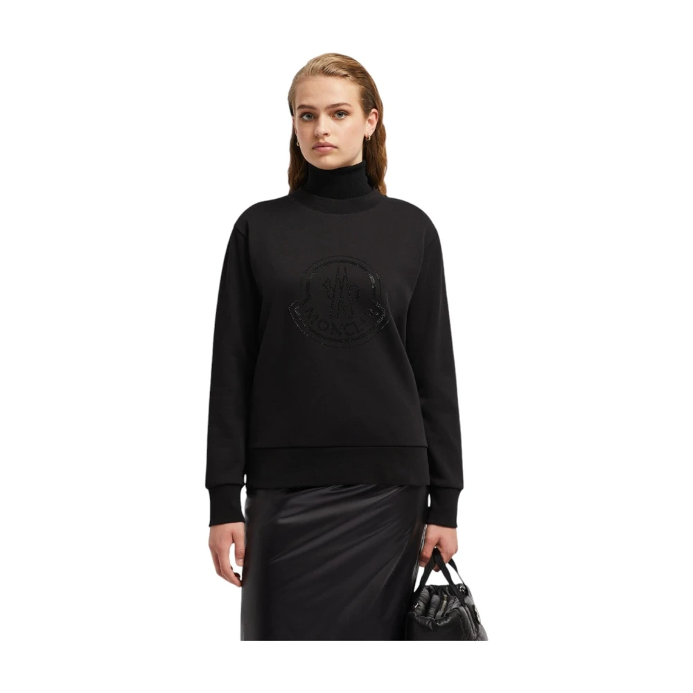 Moncler Kristal Logo Sweatshirt Zwart Black Dames
