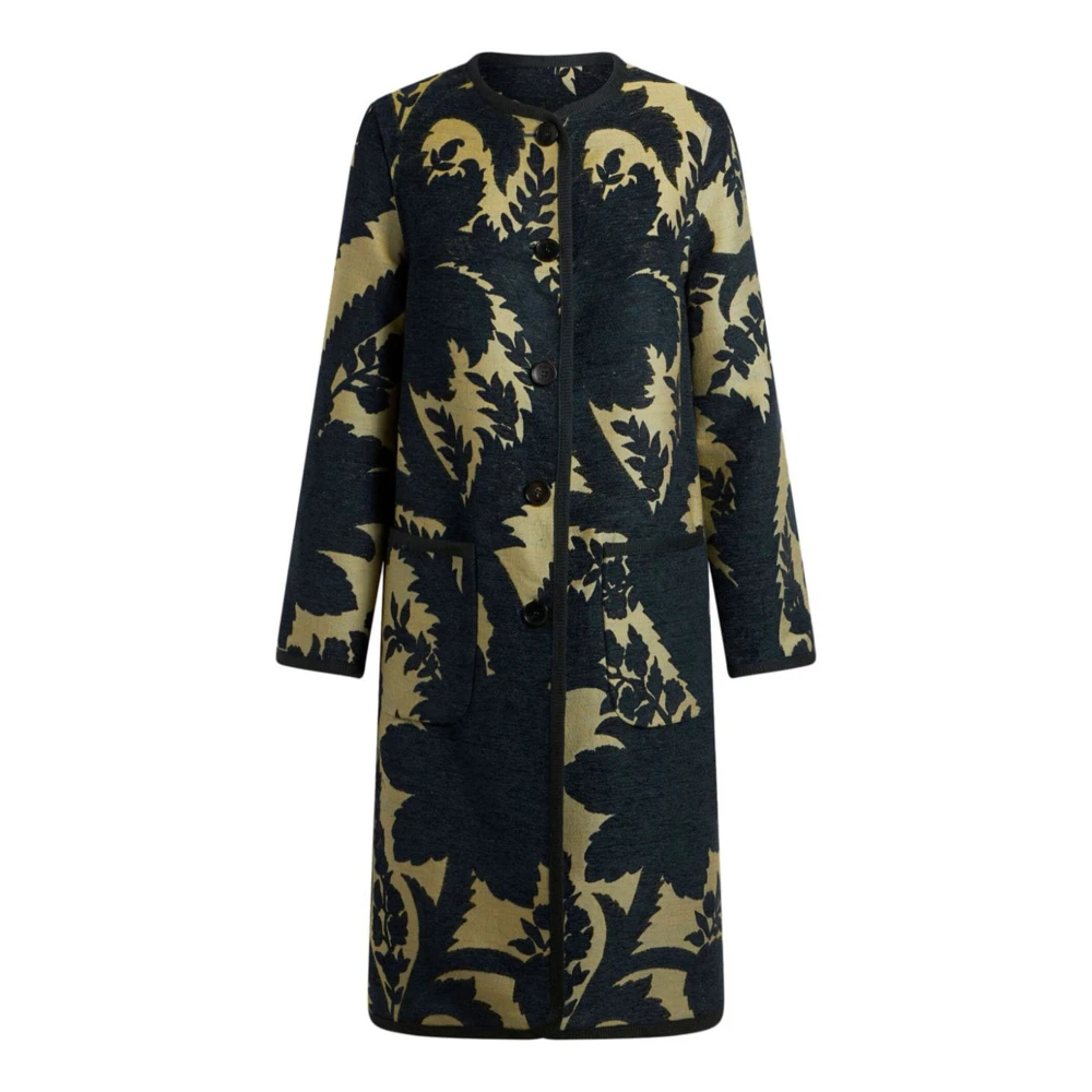 ETRO Omkeerbare knielange bloemen jacquard jas Multicolor Dames
