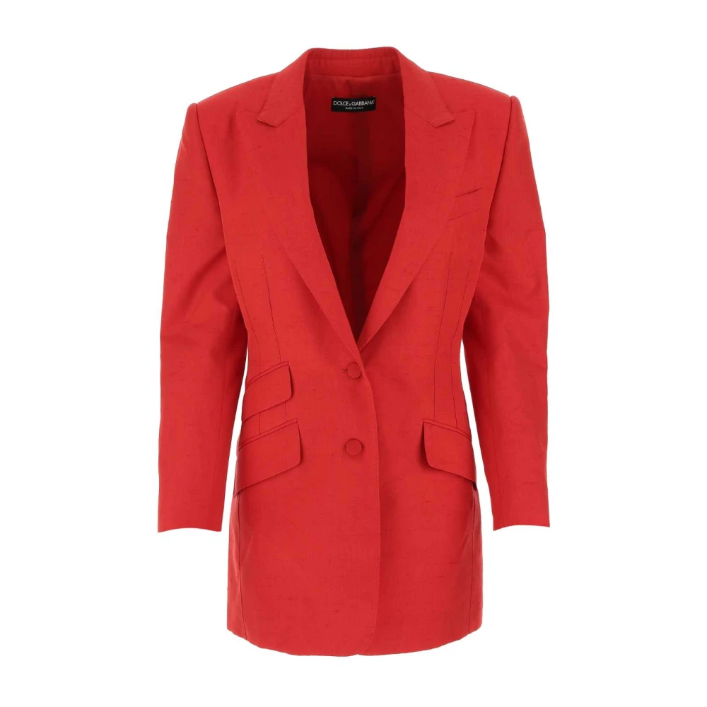 Dolce & Gabbana Rode zijden blend blazer Elegant model Red Dames