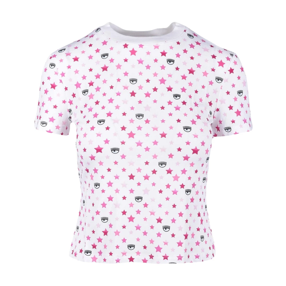 Chiara Ferragni Collection Wit Roze T-Shirt voor Vrouwen White Dames