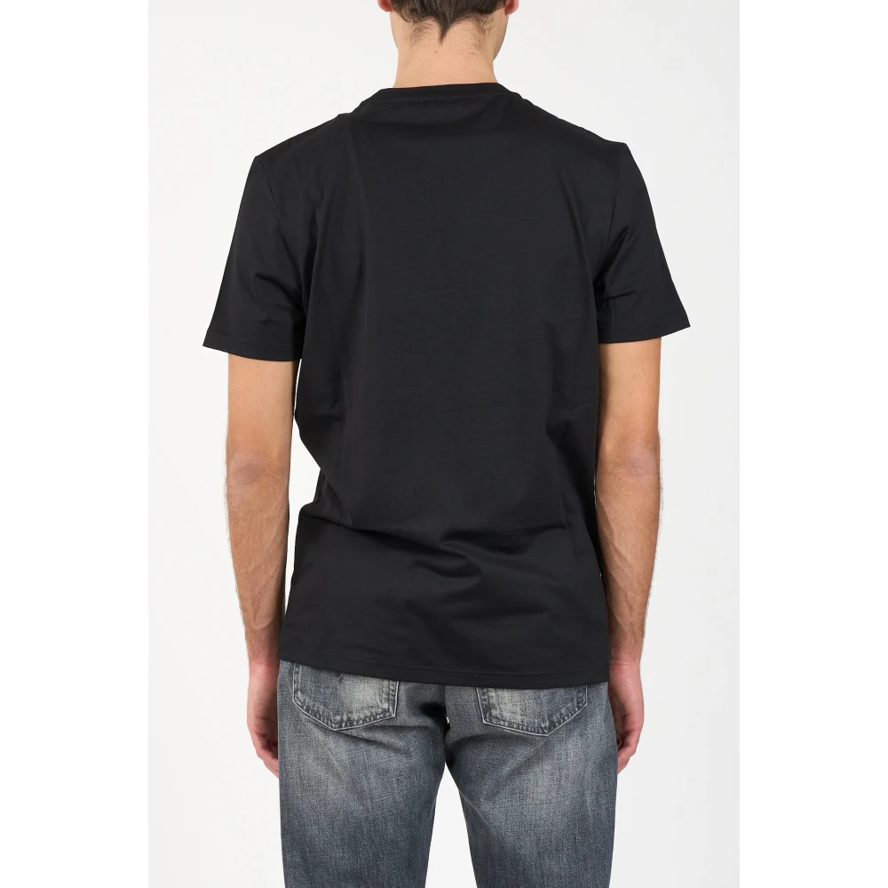Dondup Jersey T-shirt met geborduurde borst Black Heren