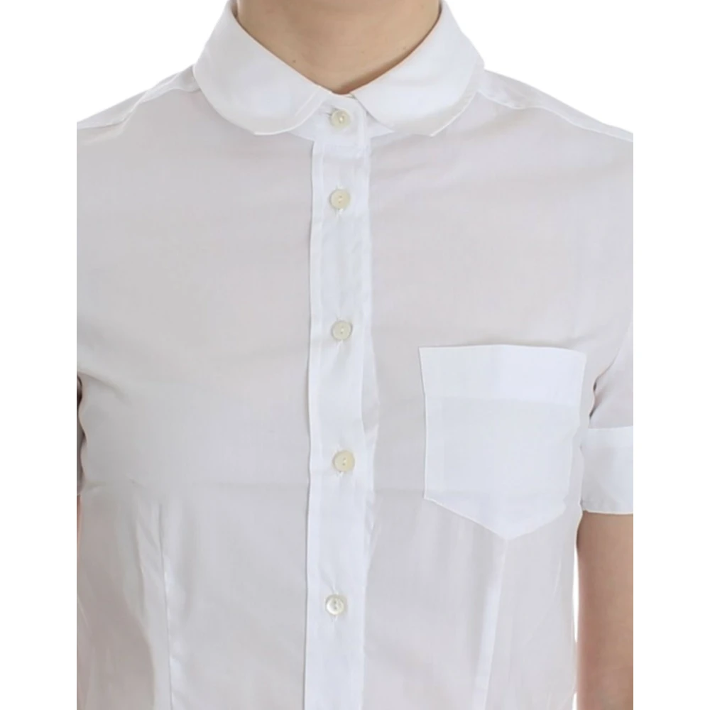 John Galliano Elegante witte blouse met korte mouwen White Dames