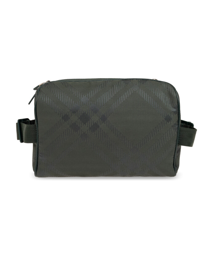check-jacquard-zipped-belt-bag