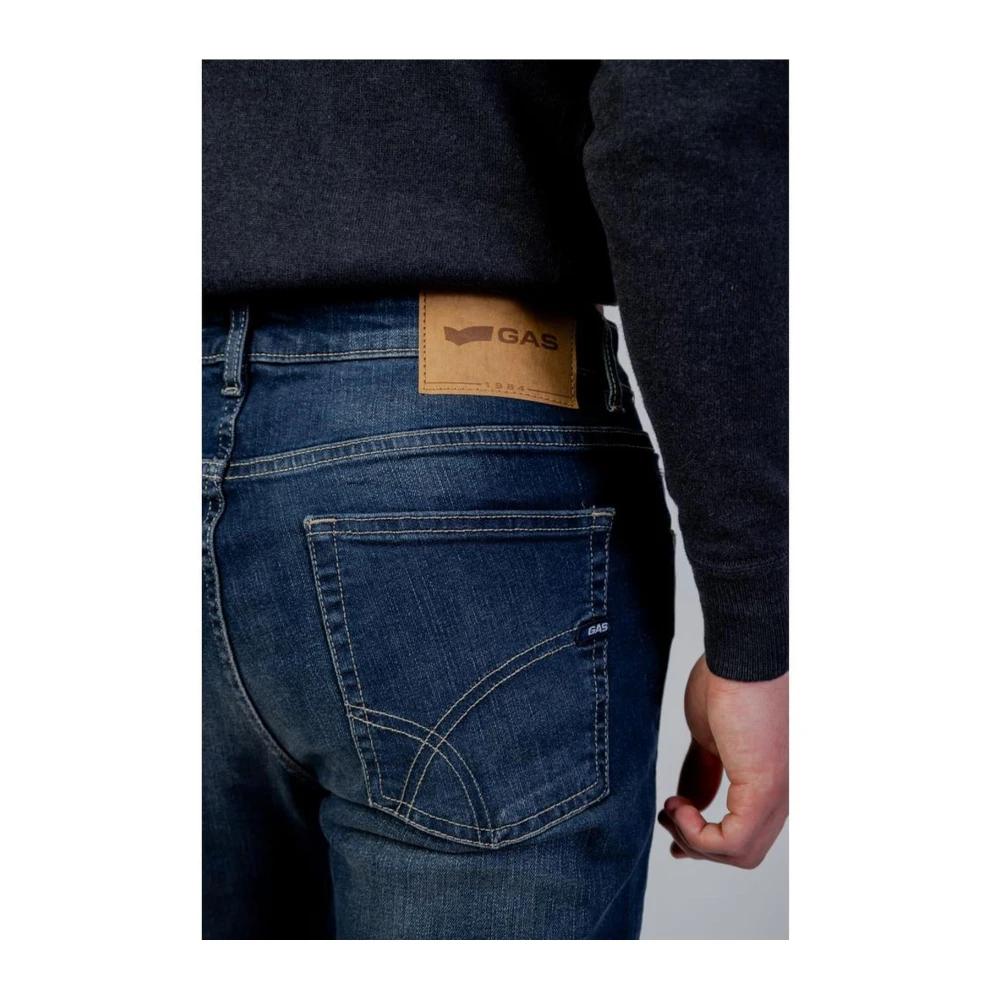 GAS Blauwe Slim Fit Katoenen Jeans Blue Heren