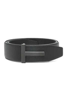 Grain Leather T Icon Belt
