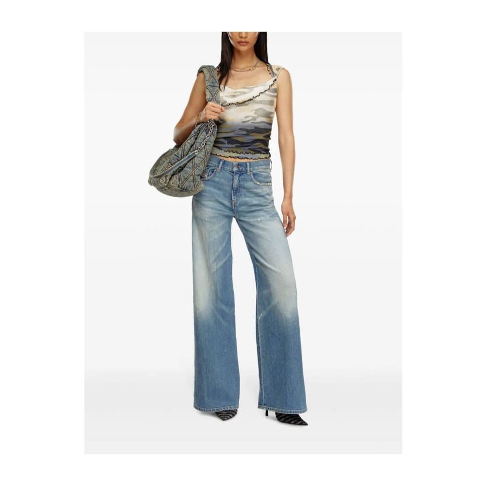 Diesel Vintage Flare Jeans met Distressed Look Blue Dames