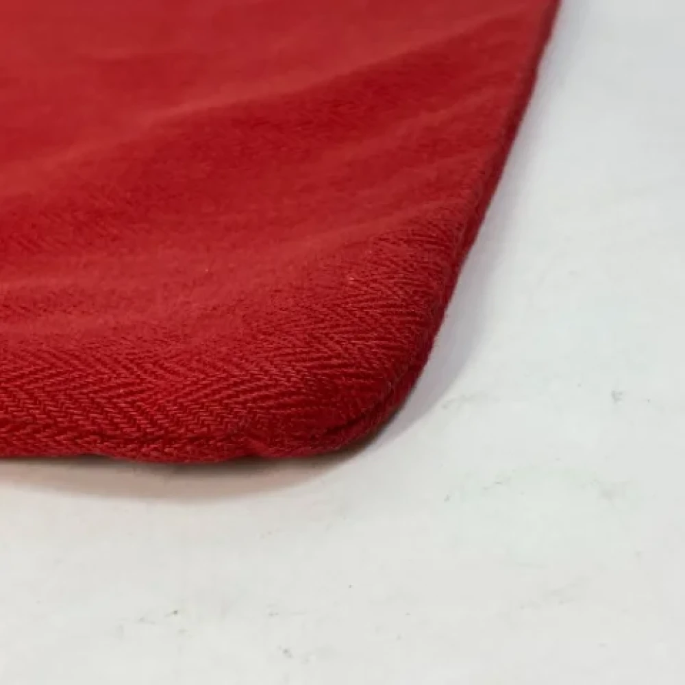 Hermès Vintage Pre-owned Cotton shoulder-bags Red Dames