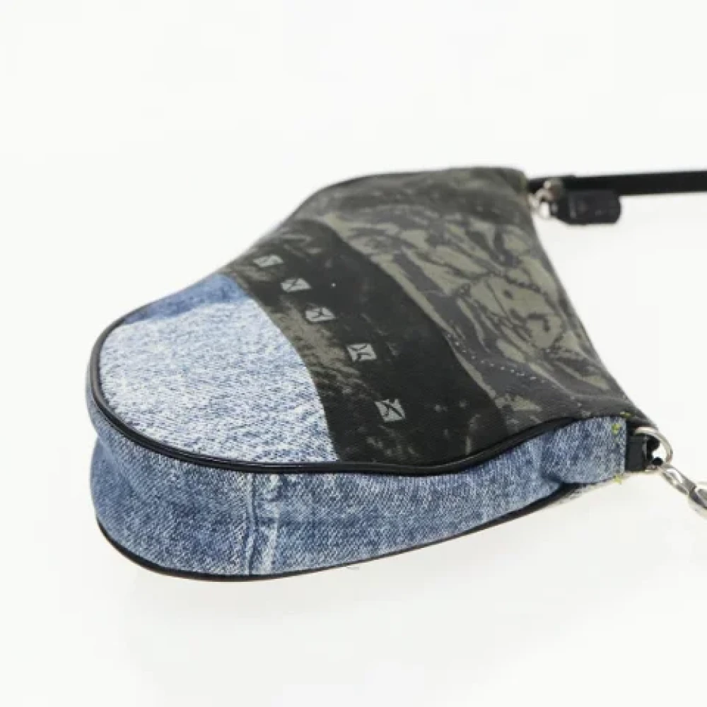 Dior Vintage Pre-owned Canvas clutches Blue Dames