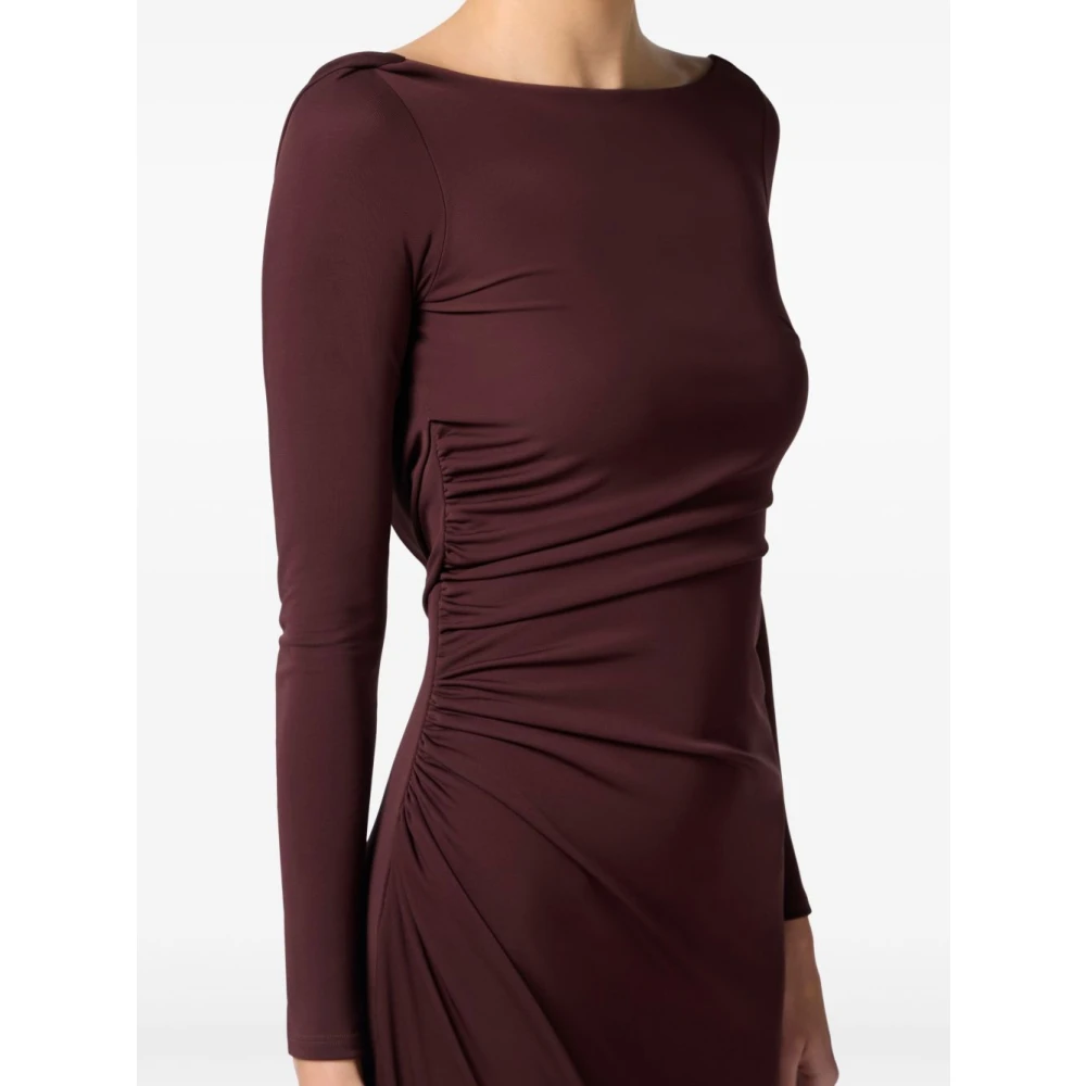 Elisabetta Franchi Bruine Elegante Jurk Brown Dames