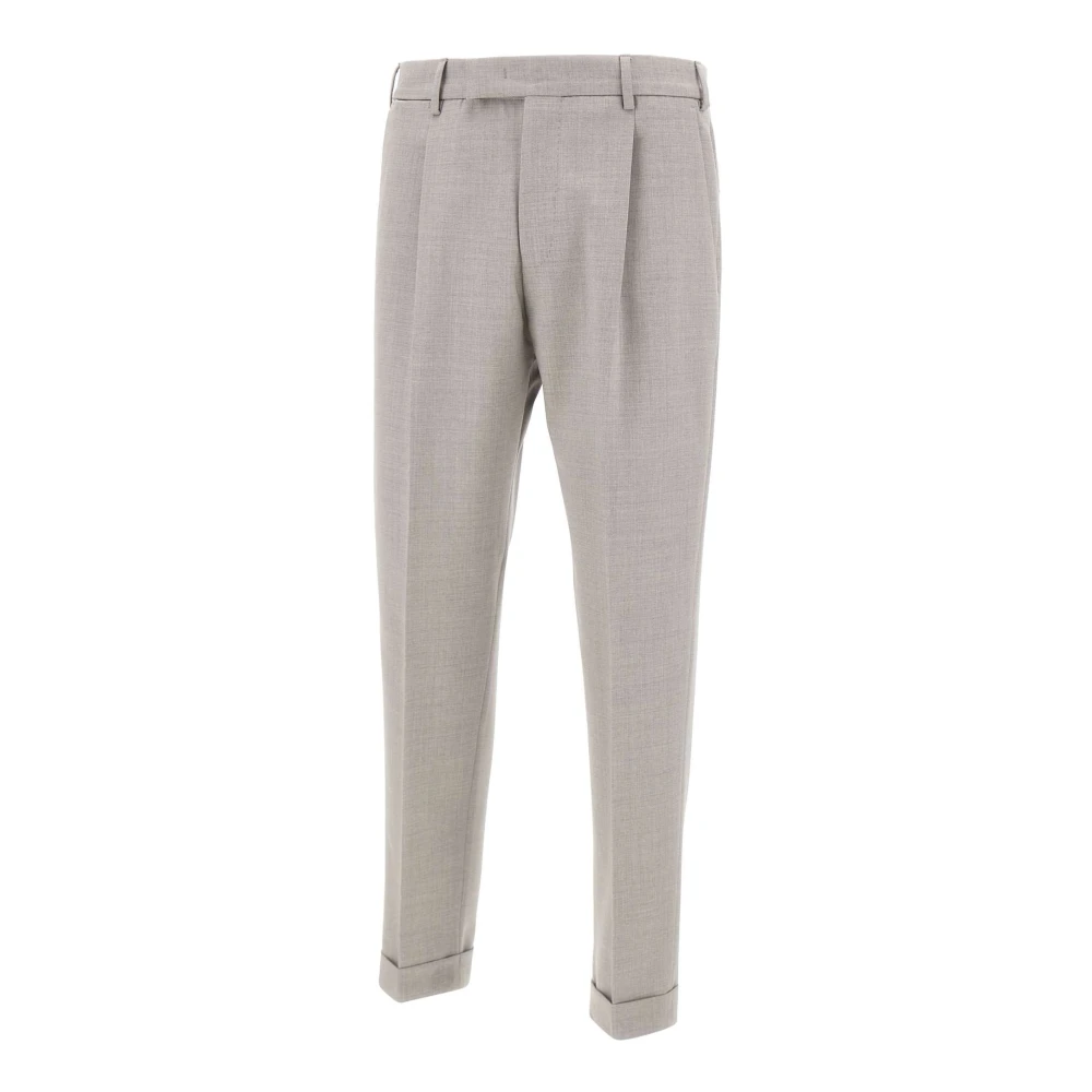 PT Torino Grijze Wollen Broek Edge Collection Gray Heren