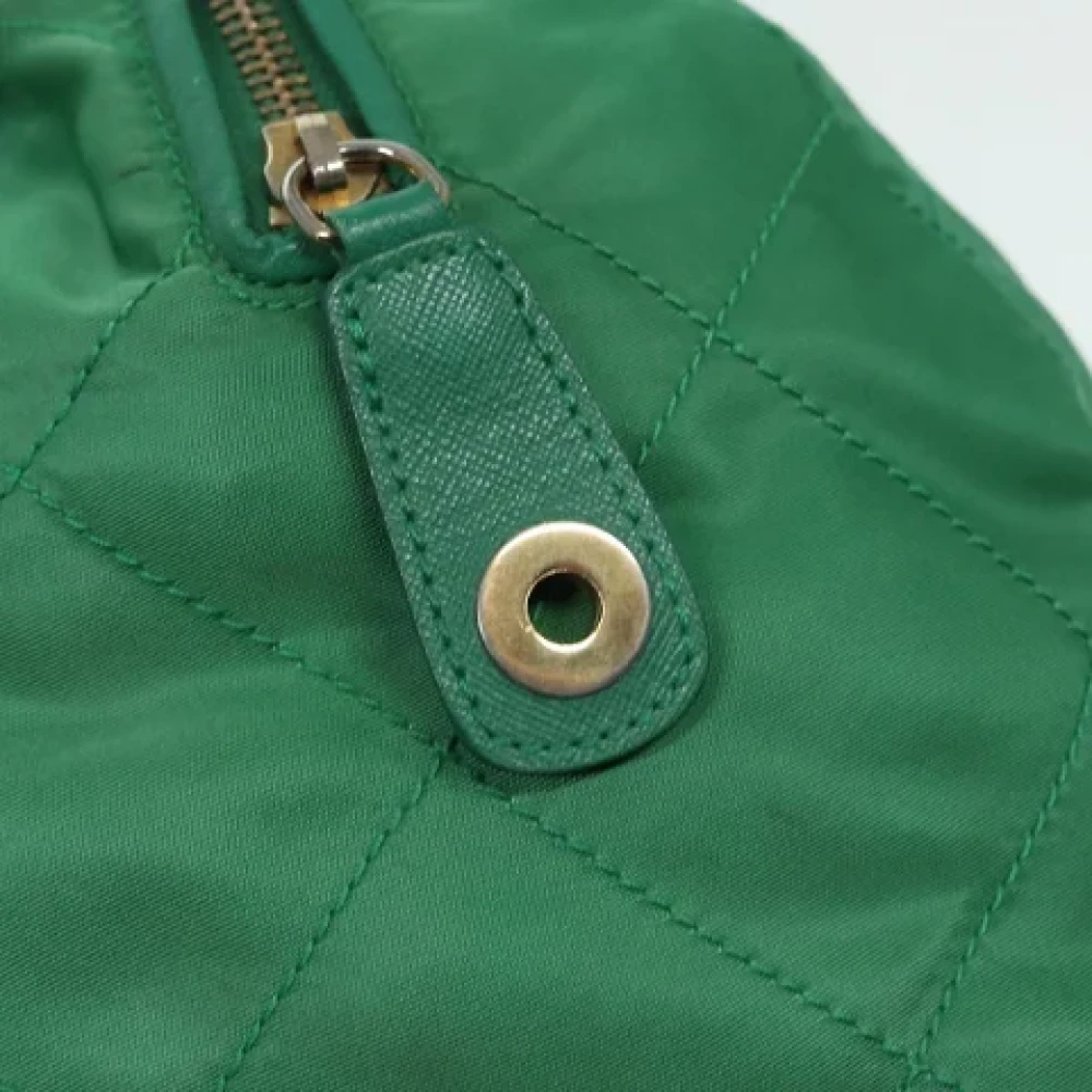 Prada Vintage Pre-owned Nylon handbags Green Dames